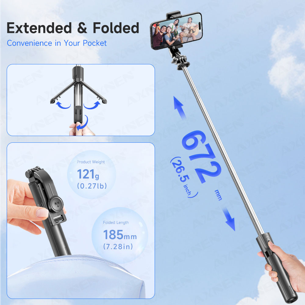 Selfie Stick Tripod with Detac - Photography Video Lighting Kit With Adjustable Tripod Stand 评论和价格