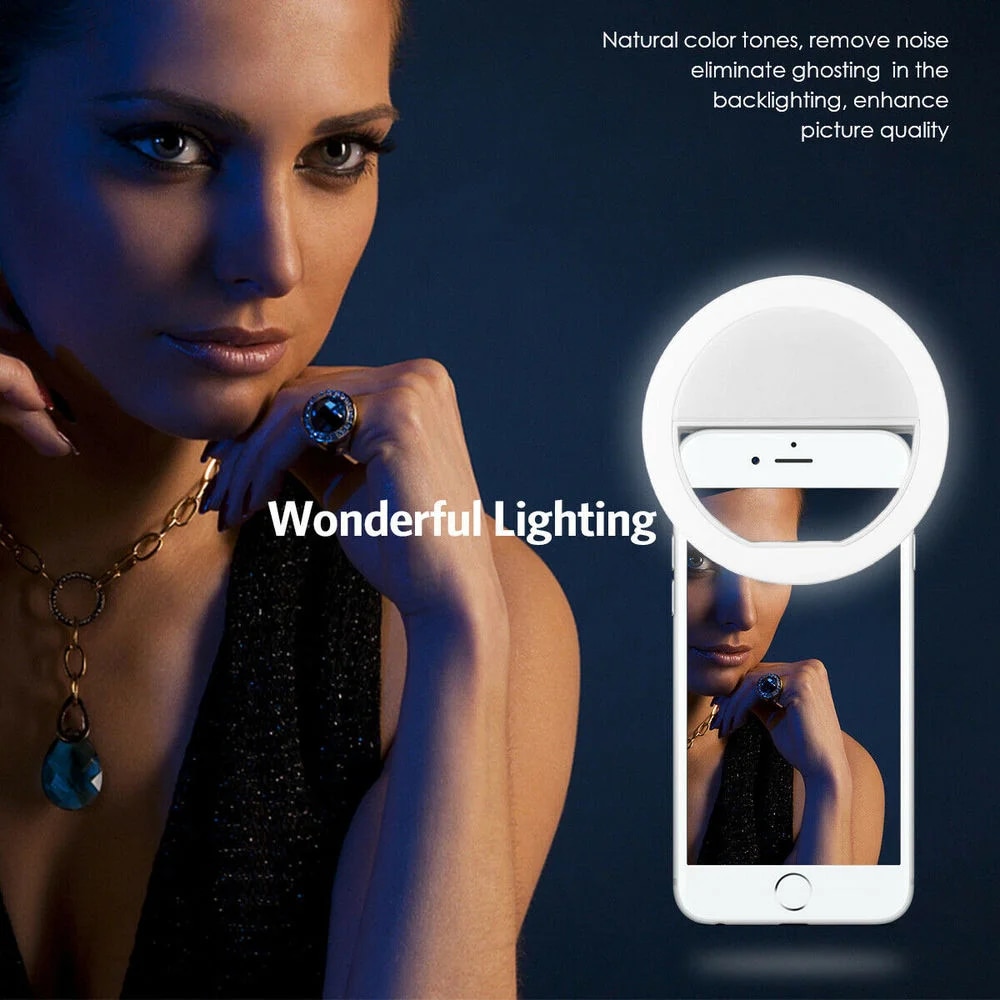 USB Rechargeable LED Selfie Ri - Photography Lighting Background 评论和价格