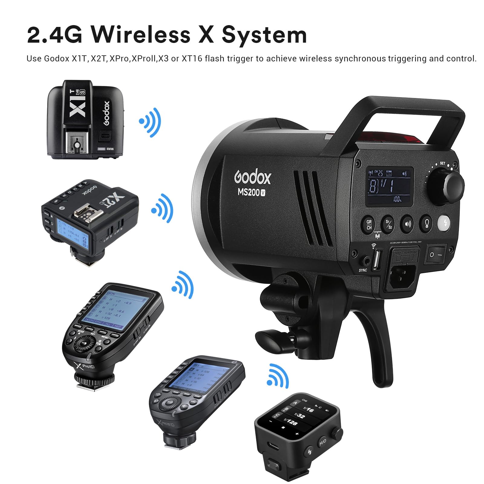 Godox MS200V Studio Strobe Fla - Photography Lighting For Portraits 评论和价格